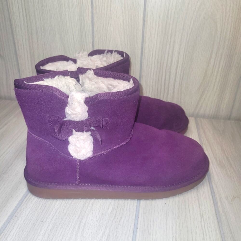 Koolaburra By Ugg Victoria Girls Mini  Boots Size 5 Purple Bow Winter